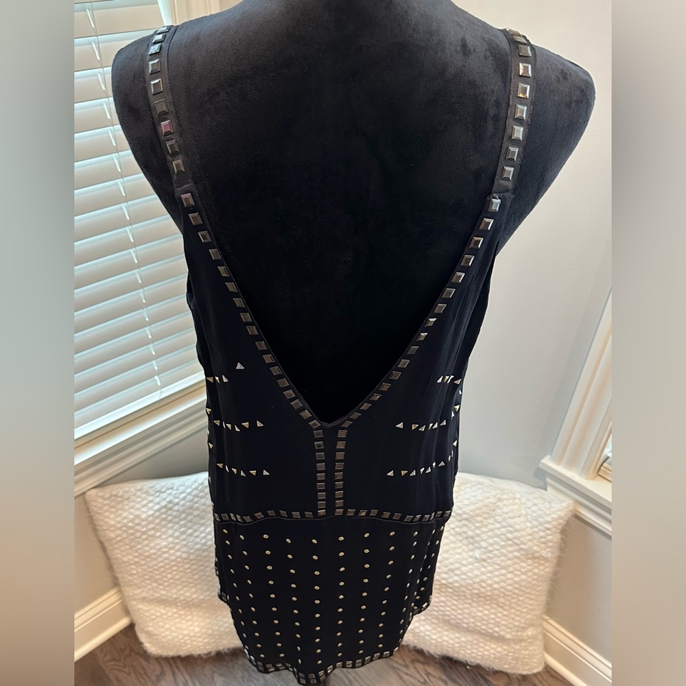 ✨NWT✨ Anthropologie Embellished Deep V Mini Dress Size M - Picture 10 of 16
